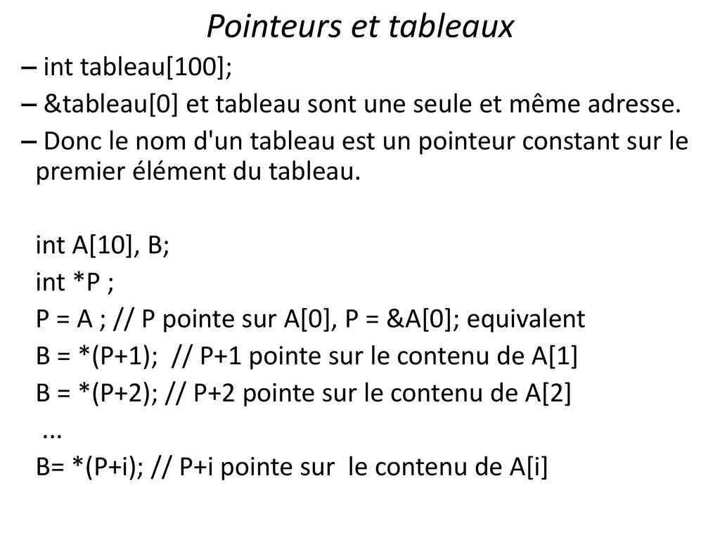 Notions De Pointeurs En C - Ppt Télécharger